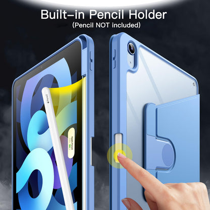 JETech Rotating Case ONLY for iPad Air 11-Inch M4/M3/M2 (2026/2025/2024), iPad Air 5/4 (2022/2020 5th/4th Generation 10.9-Inch), 360 Degree Rotation Protective Stand Cover Clear Back (Purple)