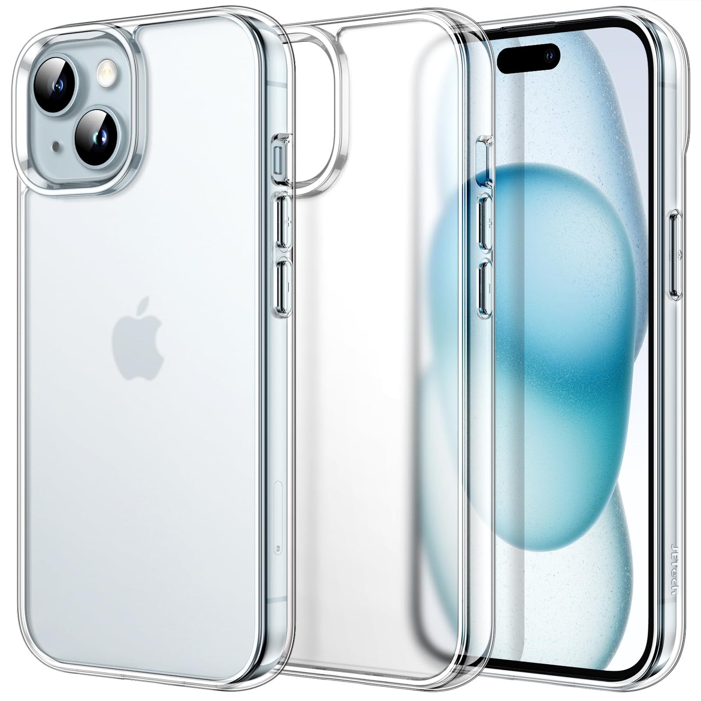 JETech Case for iPhone 15 6.1-Inch, Non-Yellowing Shockproof Phone Bumper Cover, Anti-Scratch Clear Back (Clear)