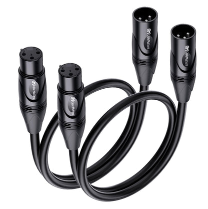 Cable Matters 2-Pack Premium XLR to XLR Cables - 6ft, Male to Female Microphone Cable, Oxygen-Free Copper (OFC) Mic Cord, Black