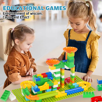 Marble Run Building Blocks for Kids Ages 3+ | 121-Piece Dinosaur STEM Toy with 6 Dinosaurs & 2 Baseplates | Durable Construction Set with Step-by-Step Guide