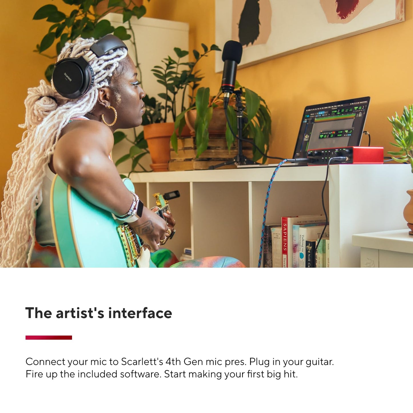 Focusrite Scarlett Solo 4th Gen USB Audio Interface, for the Guitarist, Vocalist, or Producer — High-Fidelity, Studio Quality Recording, and All the Software You Need to Record