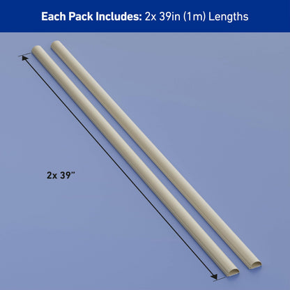 D-Line Cable Raceway On-Wall Cord Cover | 1D3015W | Surface Mount Electrical Channel to Hide and Conceal Cords, Cables, and Wires | White, Paintable