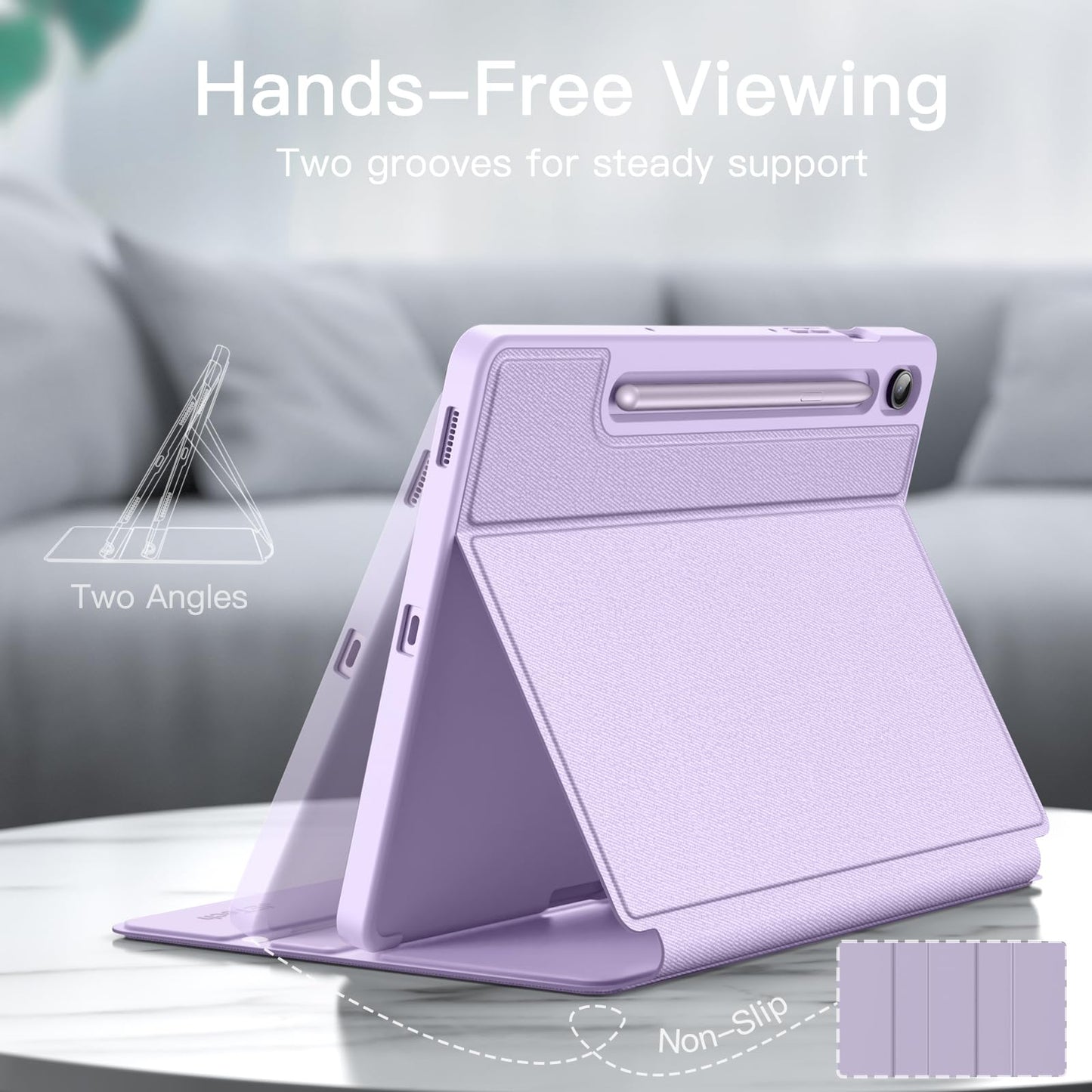 JETech Case for Samsung Galaxy Tab S10 Lite / S10 FE / S9 FE 10.9-Inch with S Pen Holder, Slim Folio Stand Protective Tablet Cover, Multi-Angle Viewing (Black)