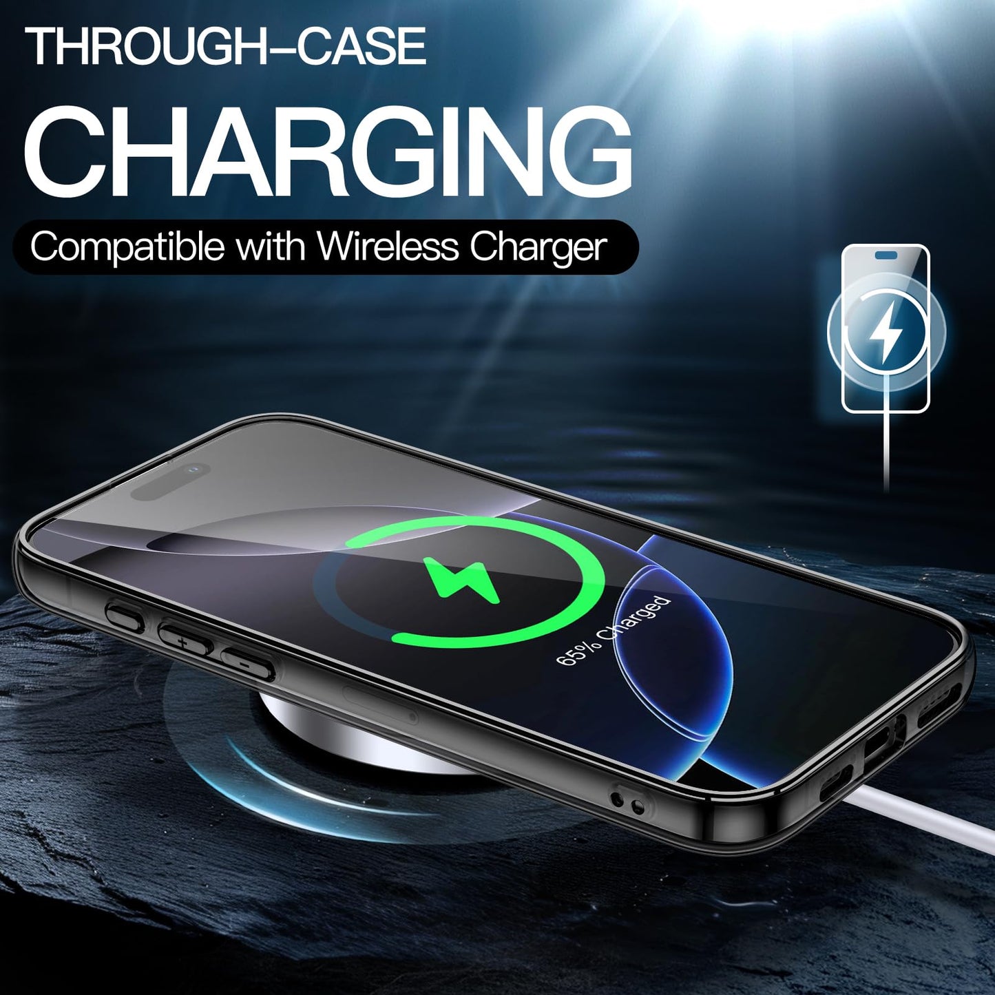 JETech Case for iPhone 16 6.1-Inch, Non-Yellowing Shockproof Phone Bumper Cover, Anti-Scratch Clear Back (Clear)