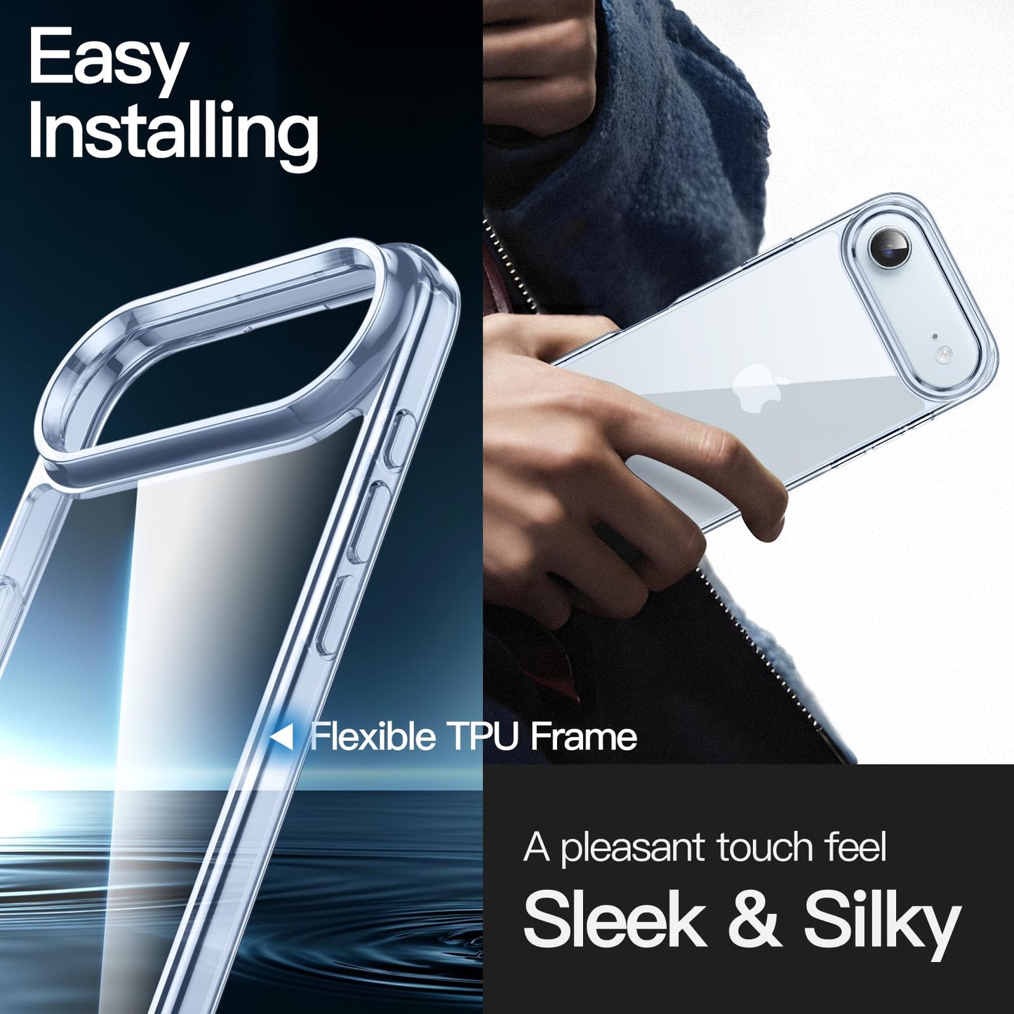 JETech Case for iPhone 17 Pro Max 6.9-Inch, Non-Yellowing Shockproof Phone Bumper Cover, Anti-Scratch Clear Back (Clear)