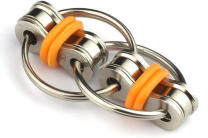 Tom's Fidgets Original Flippy Chain Fidget Toy - Perfect for ADHD, Anxiety, and Autism - Bike Chain Fidget Stress Reducer for Adults and Kids (Single Blue)
