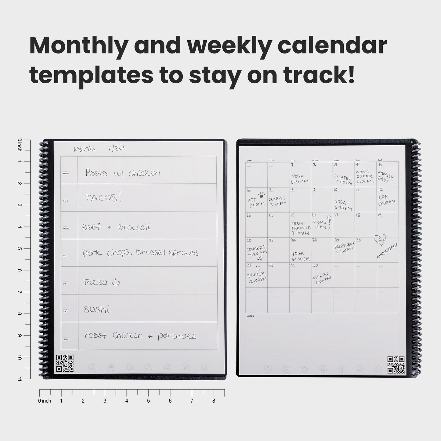 Rocketbook Fusion Hybrid Reusable Planner and Notebook in One, Additional Blank Pages, Goal and Project Tracker, Undated Planner, Letter Size 8.5x11, Black (Pack of 1)