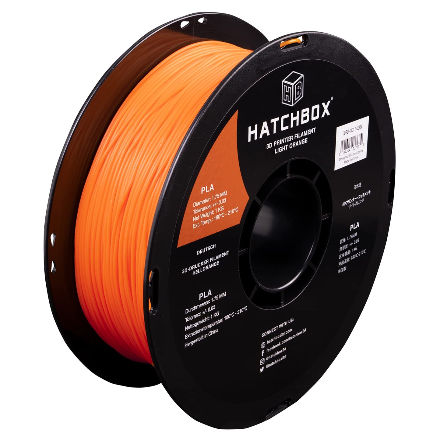 HATCHBOX 1.75mm Black PLA 3D Printer Filament, 1 KG Spool, Dimensional Accuracy +/- 0.03 mm, 3D Printing Filament