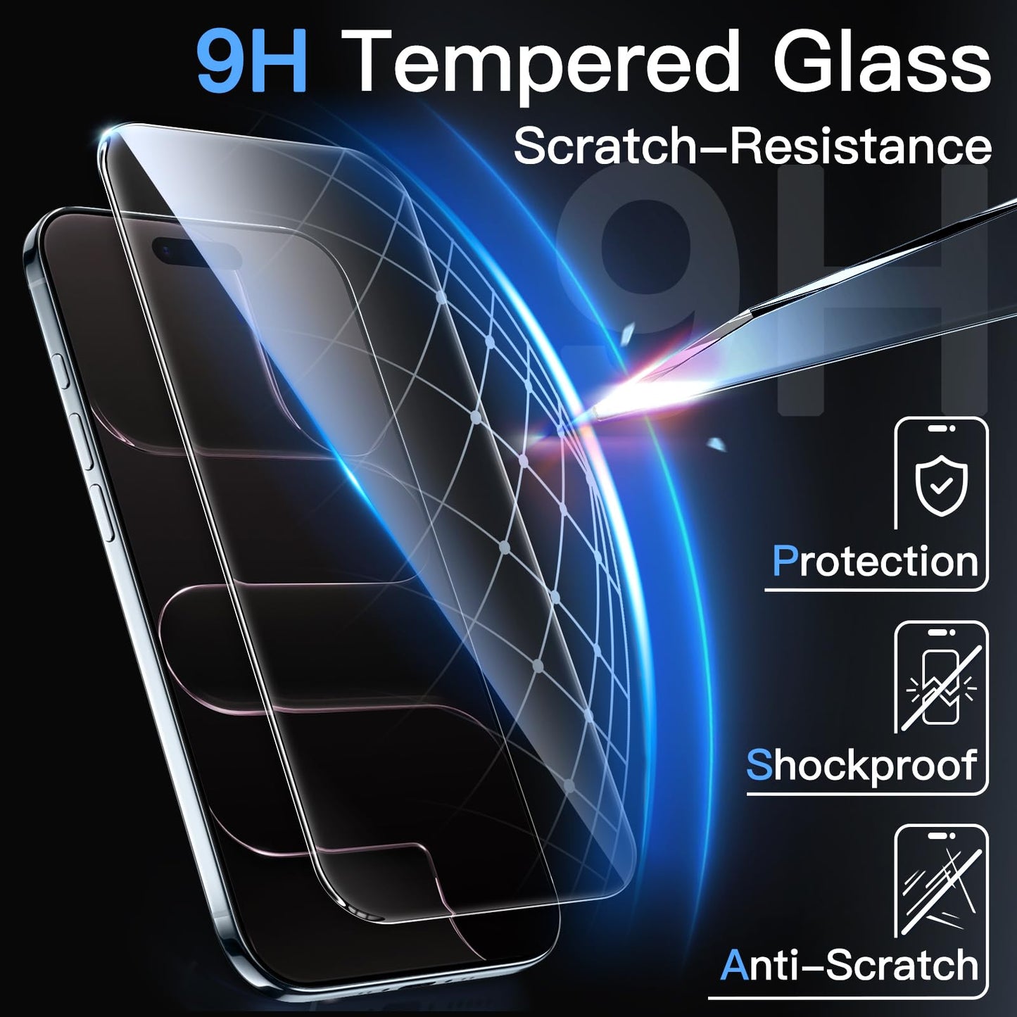 JETech Full Coverage Screen Protector for iPhone 17e (2026) / iPhone 16e, 9H Tempered Glass Film, Case-Friendly, HD Clear, 6.1-Inch Display, 3-Pack