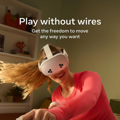 Meta Quest 3S 128GB | VR Headset — Thirty-Three Percent More Memory — 2X Graphical Processing Power — Virtual Reality Without Wires — Access to 40+ Games with a 3-Month Trial of Meta Horizon+ Included