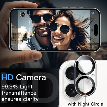 JETech Camera Lens Protector for iPhone 15 6.1-Inch and iPhone 15 Plus 6.7-Inch, 9H Tempered Glass, Anti-Scratch, Case Friendly, Does Not Affect Night Shots, HD Clear, 3-Pack