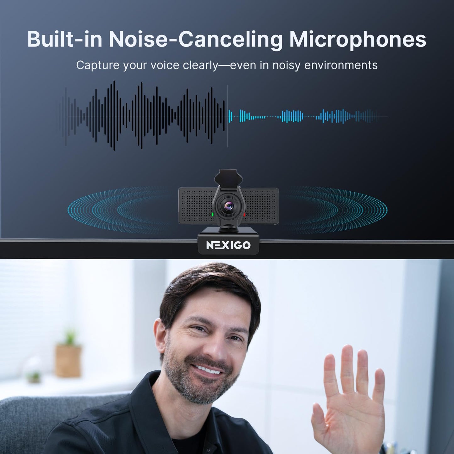 NexiGo N60 1080P Webcam with Microphone, Software Control & Privacy Cover, USB HD Computer Web Camera, Plug and Play, for Zoom/Skype/Teams, Conferencing and Video Calling