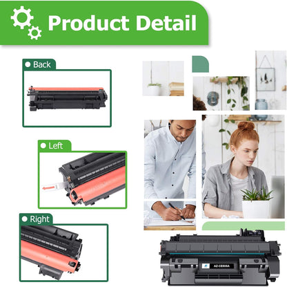 Aztech CE505A 05A Toner Cartridge Black P2035 Compatible Replacement for HP LaserJet 05A CE505A P2035N Toner Cartridge for HP 2035N P2055DN 2055DN P2030 P2050 P2055X P2055D Printer (Black 4-Pack)