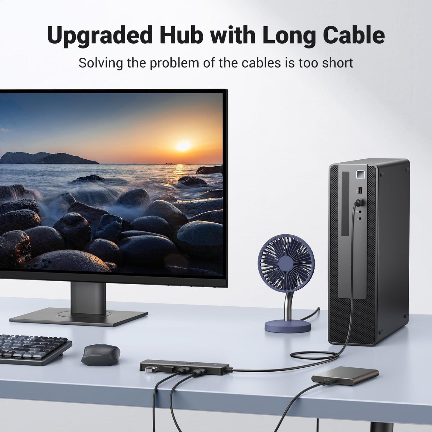 UGREEN USB 3.0 Hub, 4 Ports USB A Splitter Ultra-Slim USB Expander for Mouse, Keyboard, Flash Drive, U Disk, Printer Compatible with Laptop, Desktop PC, Xbox, PS5, and More