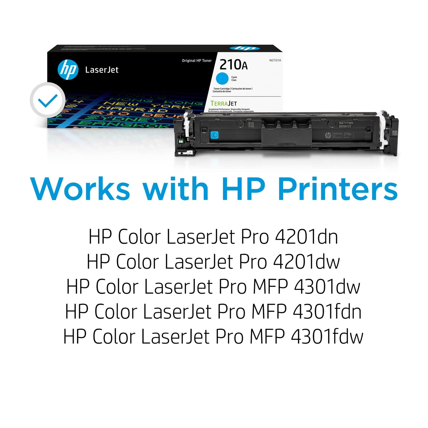HP 210X High-Yield Toner Cartridge 4-Pack (Black, Cyan, Magenta, Yellow) | Compatible Color LaserJet Pro 4201 & MFP 4301 Series Printers | W2100XQ1