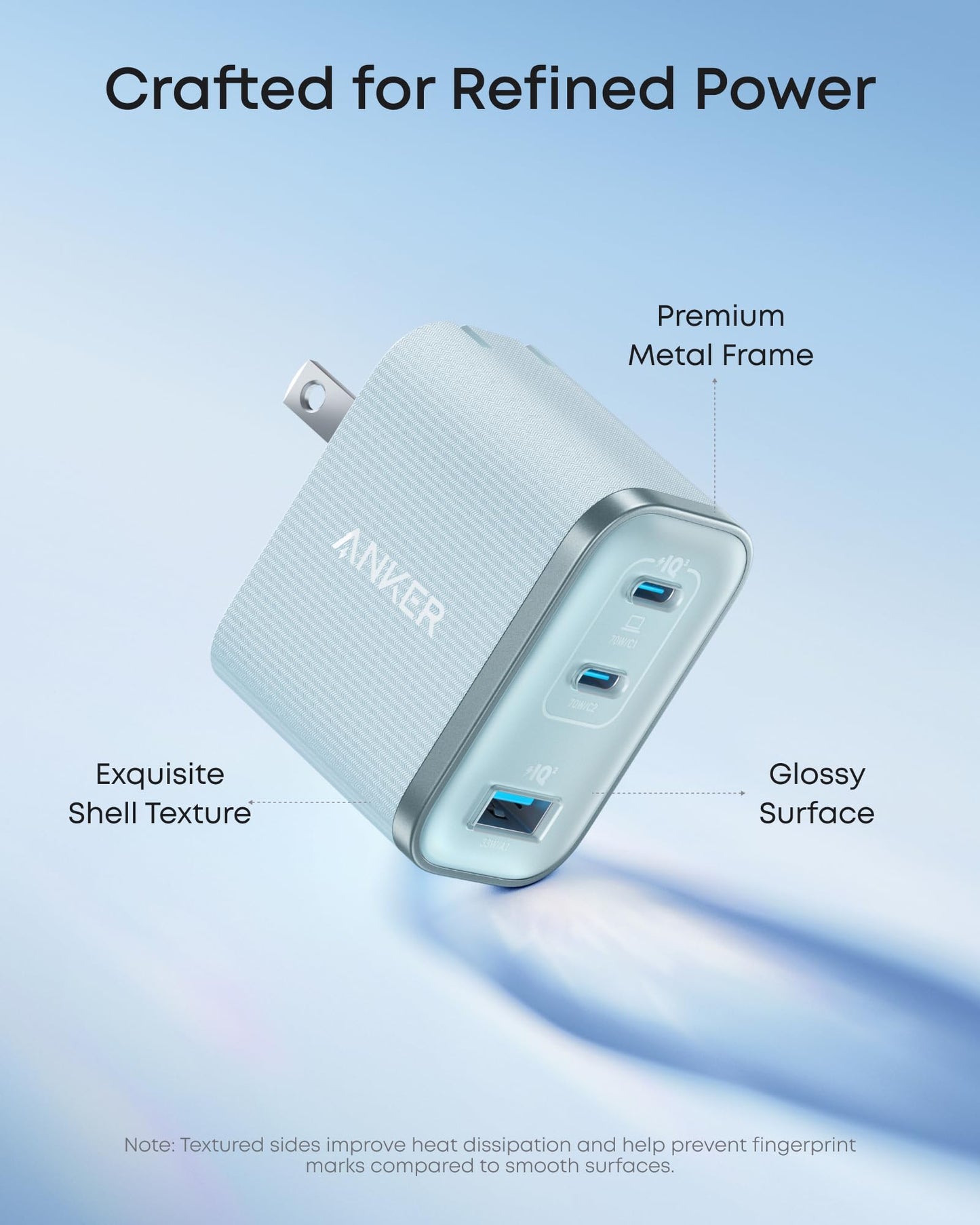 Anker Nano Charger, Ultra-Fast 70W Output 3-Port USB C Charger Block, Fast Charging, Compact and Stylish, for iPhone 17/16 Series, MacBook, iPad, Pixel, Galaxy, and More(Black, Cable Included)