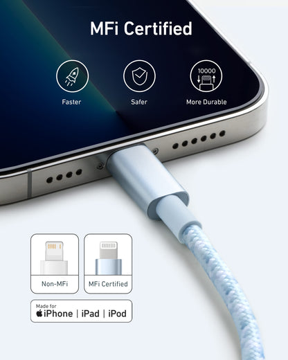 Anker New Nylon USB C to Lightning Cable, Apple MFi Certified for iPhone 14 Series, and More (6FT, Black)