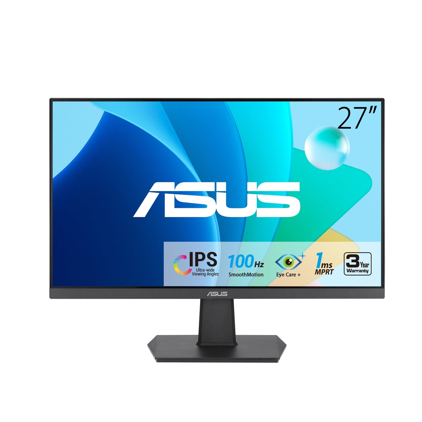 ASUS 27 Inch Desktop Monitor - Full HD (1920 x 1080), IPS, 75Hz, Adaptive-Sync, HDMI, D-Sub, Frameless - VA27EHE