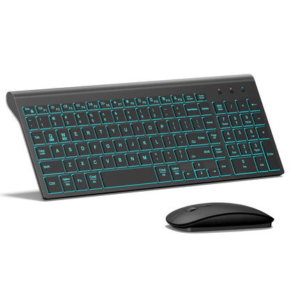 TopMate Wireless Keyboard and Mouse Ultra Slim Combo, 2.4G Silent Compact USB 2400DPI Mouse and Scissor Switch Keyboard Set with Cover, Batteries Included, for PC/Laptop/Windows/Mac - White