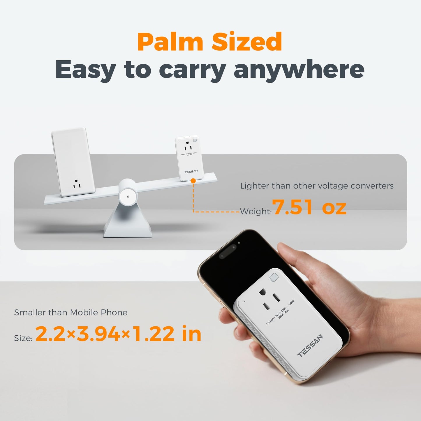 TESSAN 220 to 110 Voltage Converter US to Europe, International Travel Power Adapter with 4 USB Ports(2 USB C), 2 AC and EU/UK/AU Plug Universal Power Converter Adapter Combo, Step Down Transformer