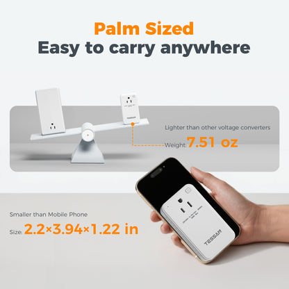 TESSAN 220 to 110 Voltage Converter US to Europe, International Travel Power Adapter with 4 USB Ports(2 USB C), 2 AC and EU/UK/AU Plug Universal Power Converter Adapter Combo, Step Down Transformer