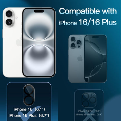 JETech Camera Lens Protector for iPhone 15 6.1-Inch and iPhone 15 Plus 6.7-Inch, 9H Tempered Glass, Anti-Scratch, Case Friendly, Does Not Affect Night Shots, HD Clear, 3-Pack