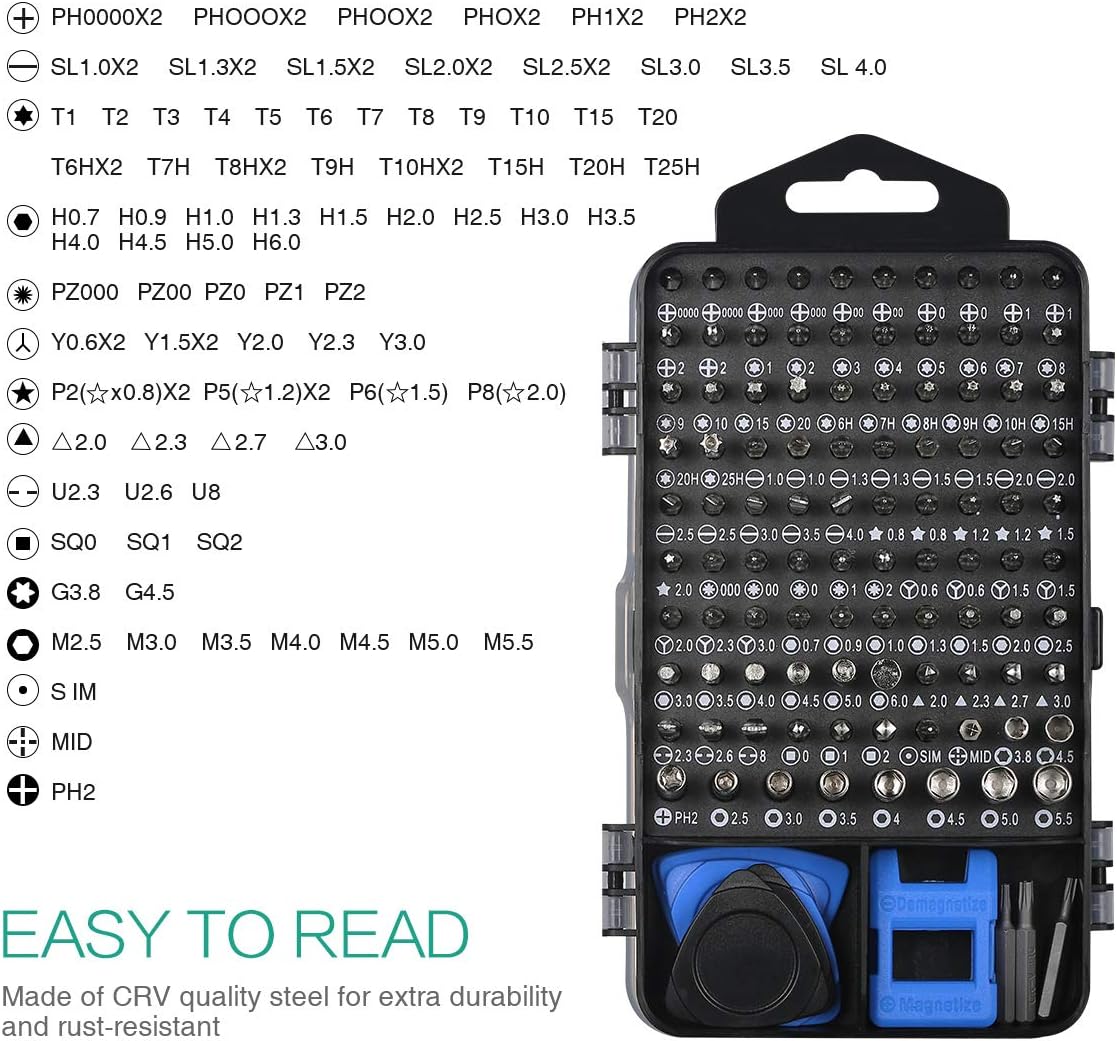 ORIA Precision Screwdriver Set, 120 in 1 Screwdriver Kit with 101 Bits, Mini Screwdriver Set, Computer Repair Tool Kit for SmartPhone, PC, Toys, Computer