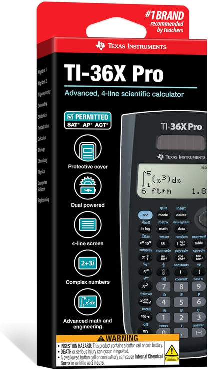 Texas Instruments TI-36X Pro Engineering/Scientific Calculator | 9.7 Inch | Black.
