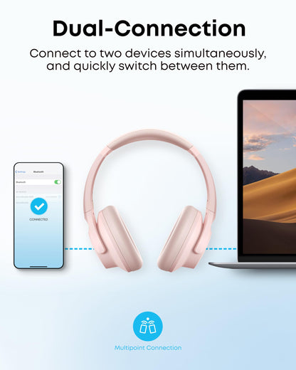 Soundcore by Anker Q20i Hybrid Active Noise Cancelling Headphones, Wireless Over-Ear Bluetooth, 40H Long ANC Playtime, Hi-Res Audio, Big Bass, Customize via an App, Transparency Mode (Black)