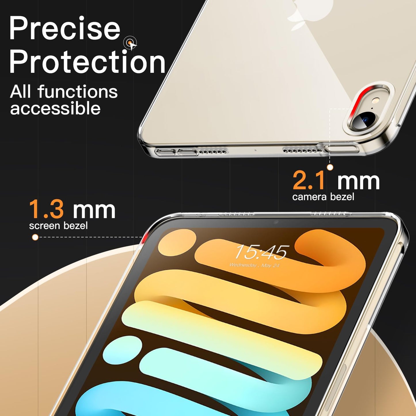 JETech Case for iPad Pro 11-Inch 2022/2021/2020 Model (4th/3rd/2nd Generation), Soft TPU Transparent Slim Shockproof Tablet Cover, Support Pencil 2nd Charging (Clear)