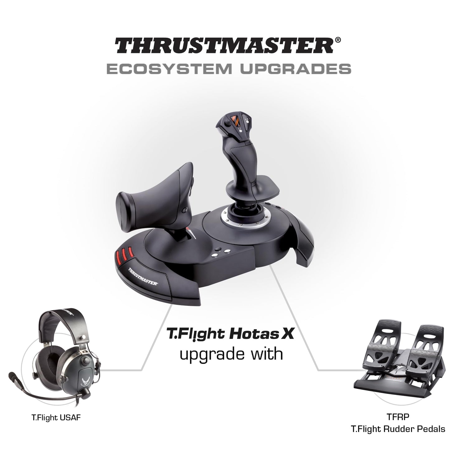 Thrustmaster T-Flight Hotas X - Flight Throttle and Joystick with 12 Programmable Buttons, Detachable Throttle, Adjustable Resistance for Flight Simulator - Compatible with PC