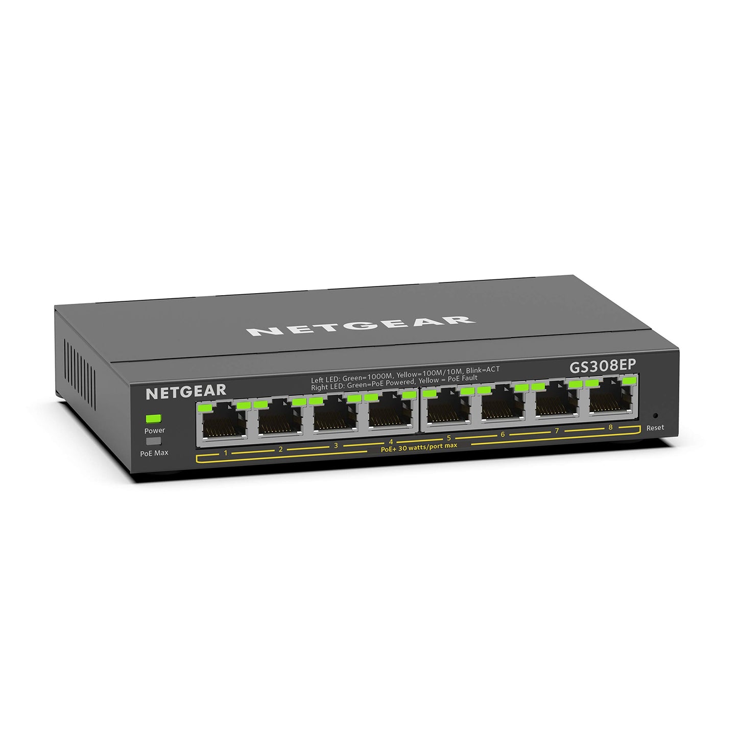 NETGEAR 5 Port PoE Gigabit Ethernet Easy Smart Managed Essentials Switch (GS305EP) - with 4 x PoE+ @ 63W, Desktop or Wall Mount