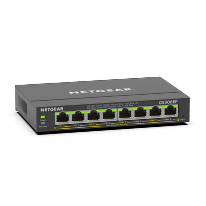 NETGEAR 5 Port PoE Gigabit Ethernet Easy Smart Managed Essentials Switch (GS305EP) - with 4 x PoE+ @ 63W, Desktop or Wall Mount