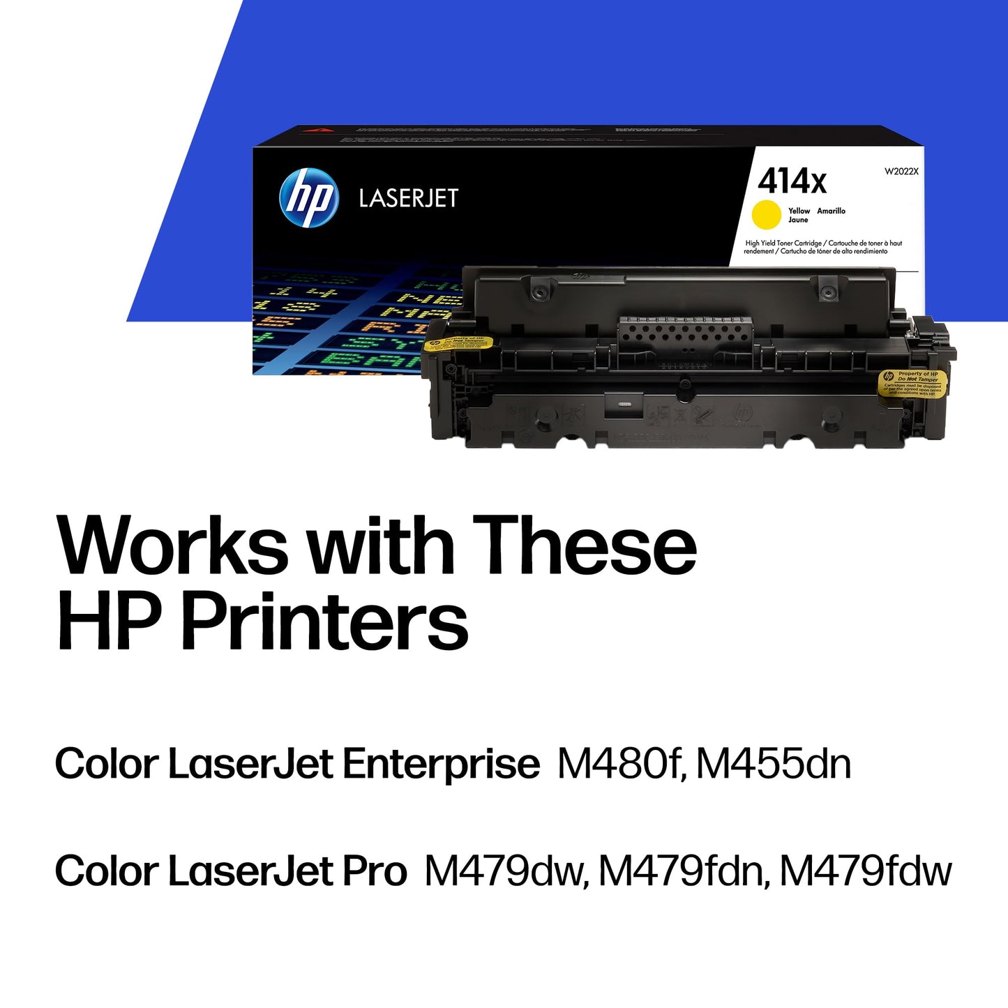 HP 414X High-Yield Toner Cartridge 4-Pack (Black, Cyan, Magenta, Yellow) | Works with Color LaserJet Enterprise M455dn, MFP M480f, Pro M454, MFP M479 Series | W2020XQ1