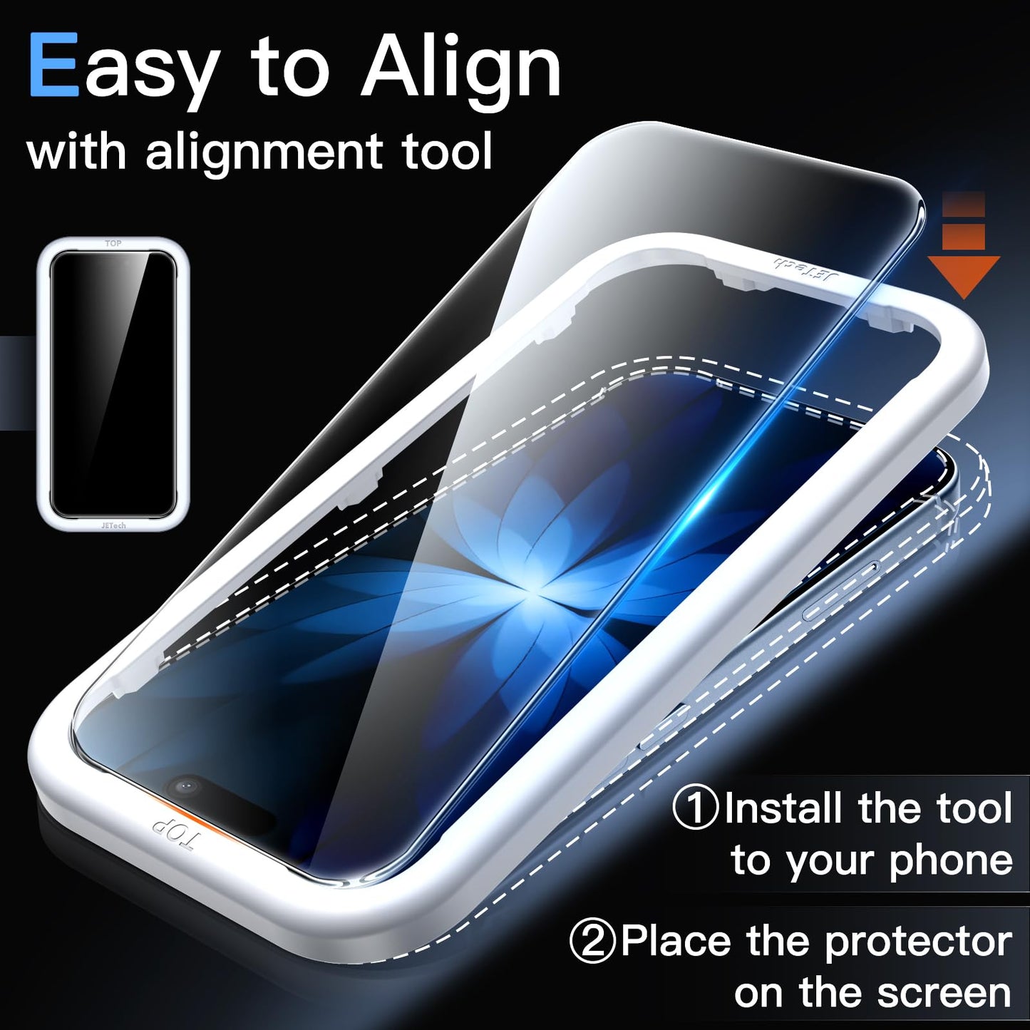 JETech Full Coverage Screen Protector for iPhone 17e (2026) / iPhone 16e, 9H Tempered Glass Film, Case-Friendly, HD Clear, 6.1-Inch Display, 3-Pack