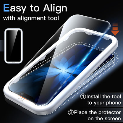 JETech Full Coverage Screen Protector for iPhone 17e (2026) / iPhone 16e, 9H Tempered Glass Film, Case-Friendly, HD Clear, 6.1-Inch Display, 3-Pack