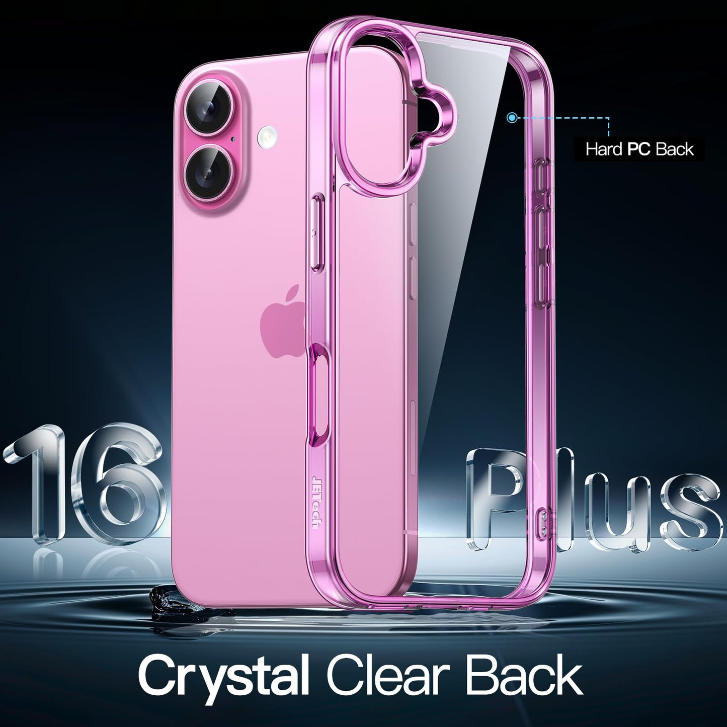 JETech Case for iPhone 16 6.1-Inch, Non-Yellowing Shockproof Phone Bumper Cover, Anti-Scratch Clear Back (Clear)