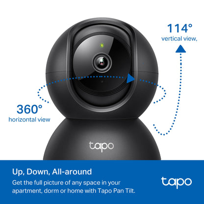 TP-Link Tapo Pan/Tilt Security Camera for Baby Monitor, Pet Camera w/Motion Detection, 1080P, 2-Way Audio, Night Vision, Cloud & SD Card Storage, Works with Alexa & Google Home (Tapo C200)