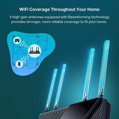 TP-Link Dual-Band AX3000 Wi-Fi 6 Router Archer AX55 | Wireless Gigabit Internet Router for Home,EasyMesh Compatible-| VPN Clients & Server-| HomeShield,OFDMA,MU-MIMO- USB 3.0-(Pack of 10)