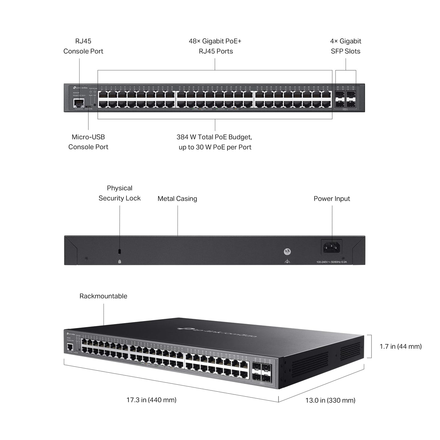 TP-Link TL-SG2210MP | Jetstream 10 Port Gigabit Smart Managed PoE switch | 8 PoE+ Ports @ 150W, 2 SFP Slots | Omada SDN Integrated | PoE Recovery | IPv6 | Static Routing | Limited Lifetime Protection