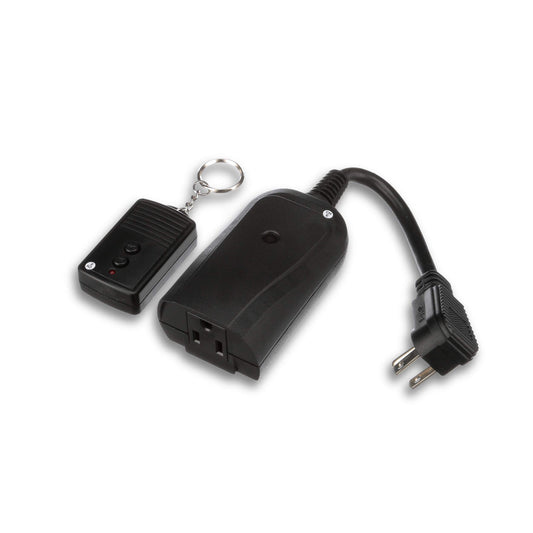 Southwire Woods Weatherproof Outdoor Electrical Outlet Switch - Wireless Remote Controller - Water-Resistant Power Outlet Converter - Long-Range Convenient Remote Switch - Black