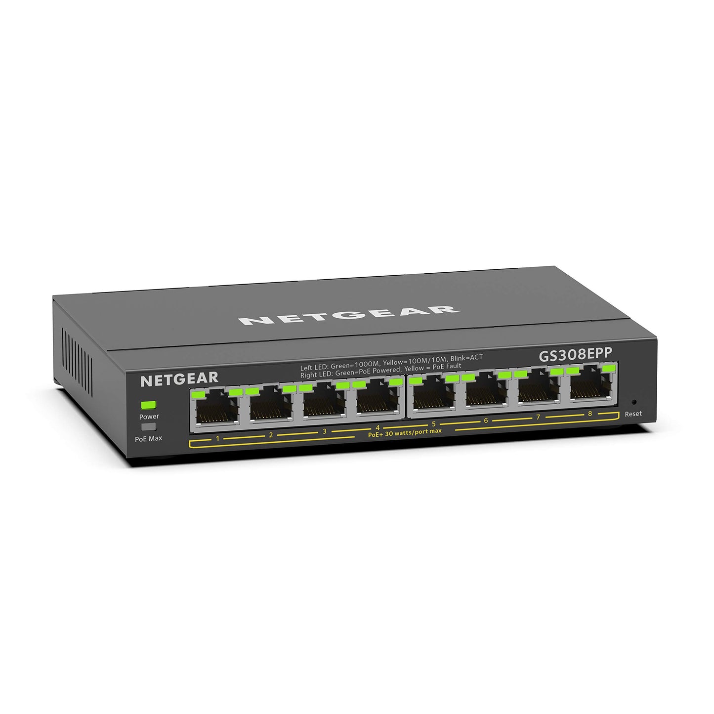 NETGEAR 5 Port PoE Gigabit Ethernet Easy Smart Managed Essentials Switch (GS305EP) - with 4 x PoE+ @ 63W, Desktop or Wall Mount