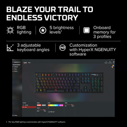 HyperX Alloy Origins 65 - Mechanical Gaming Keyboard – Compact 65% Form Factor - Linear Red Switch - Double Shot PBT Keycaps - RGB LED Backlit - NGENUITY Software Compatible,Black