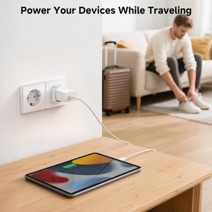 Cable Matters Type N Plug Adapter for Travel, US to Brazil Plug Adapter, Works in Brazil and South Africa, CE & RoHS Certified, White