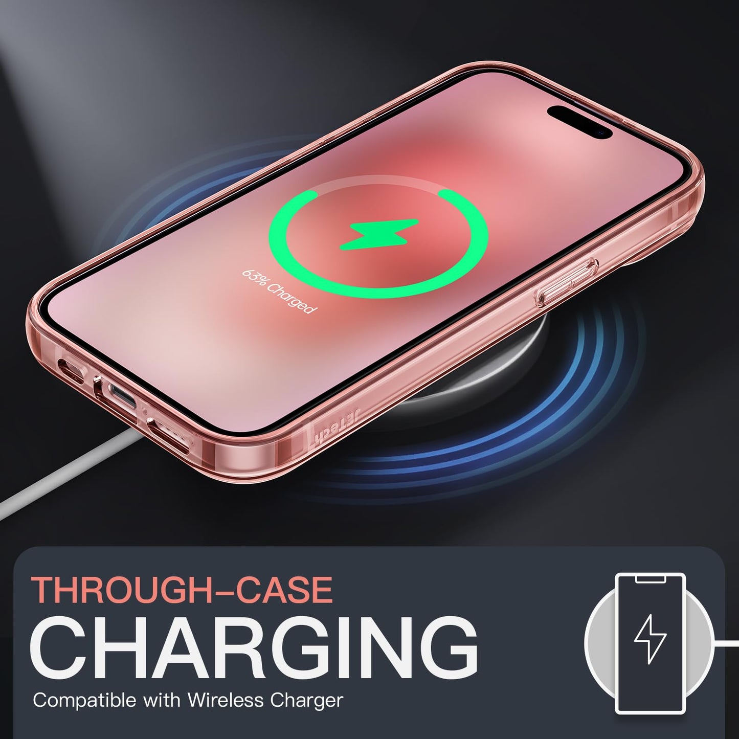 JETech Case for iPhone 15 6.1-Inch, Non-Yellowing Shockproof Phone Bumper Cover, Anti-Scratch Clear Back (Clear)