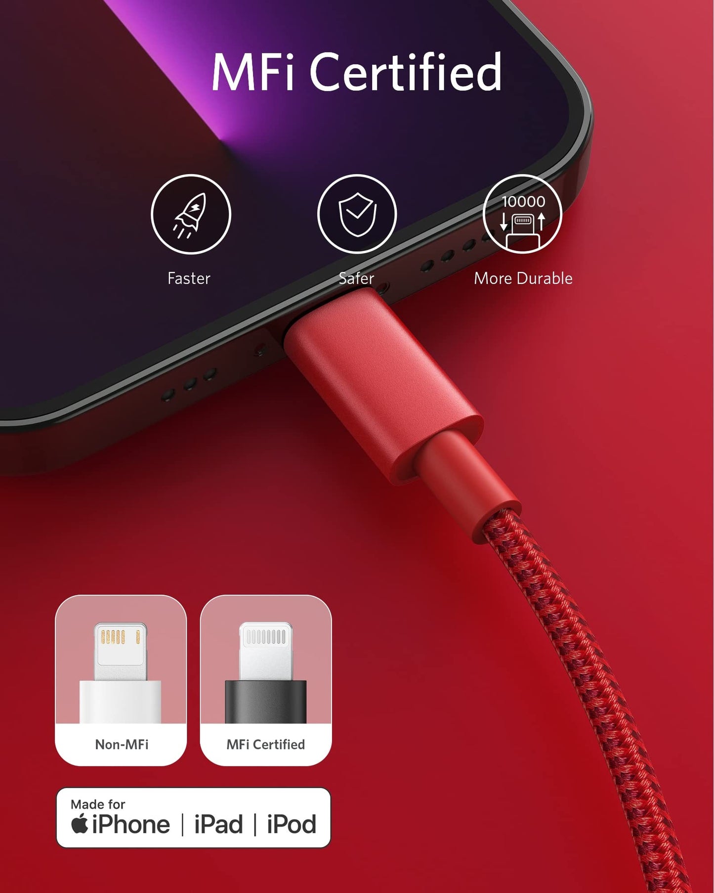 Anker New Nylon USB C to Lightning Cable, Apple MFi Certified for iPhone 14 Series, and More (6FT, Black)