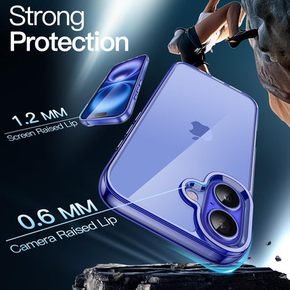 JETech Case for iPhone 16 6.1-Inch, Non-Yellowing Shockproof Phone Bumper Cover, Anti-Scratch Clear Back (Clear)