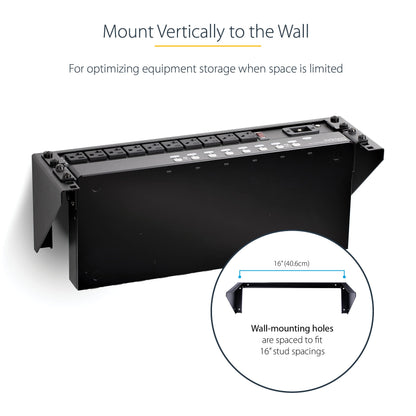 StarTech.com 2U Vertical Wall Mount Patch Panel Bracket - Steel Rack Mount Bracket w/Hardware for 19" Network, Server and Data Equipment , TAA (RK219WALLV)