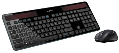 Logitech K750 Wireless Solar Keyboard for Windows, 2.4GHz Wireless with USB Unifying Receiver, Ultra-Thin, Compatible with PC, Laptop - Black