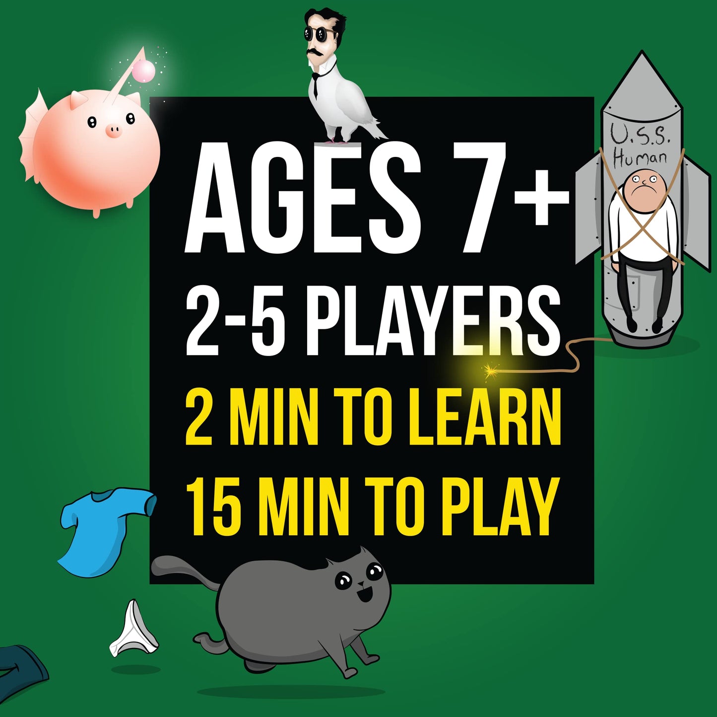 Exploding Kittens Original Edition - 2-5 Players - Ages 7+ - 15 Minutes to Play - High Stakes Card Game - Party Game, Family Game Night, Kid and Adult Card Game